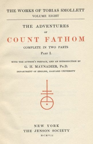 The Adventures of Ferdinand Count Fathom — Complete Cover