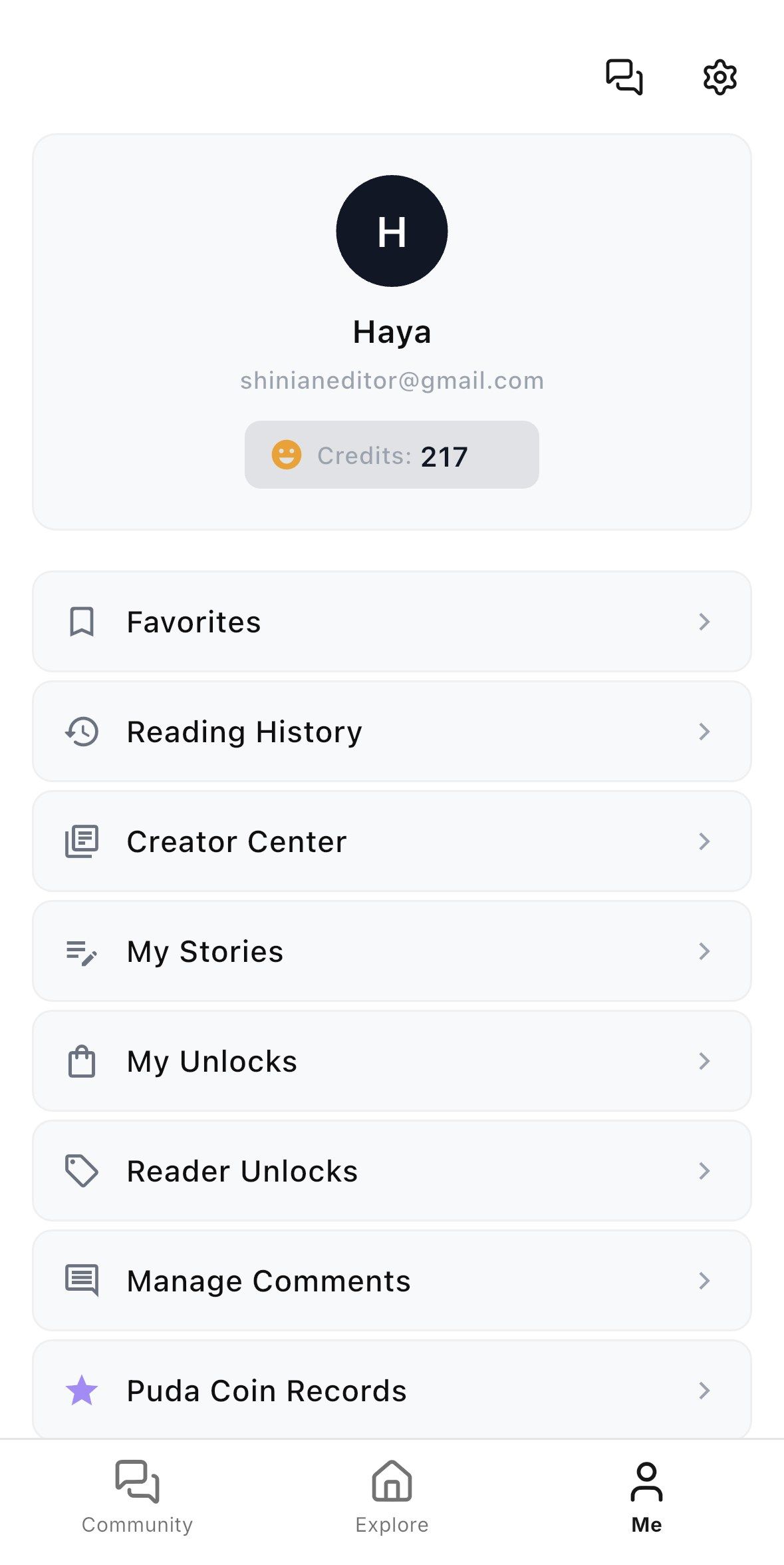 Creator Center entry