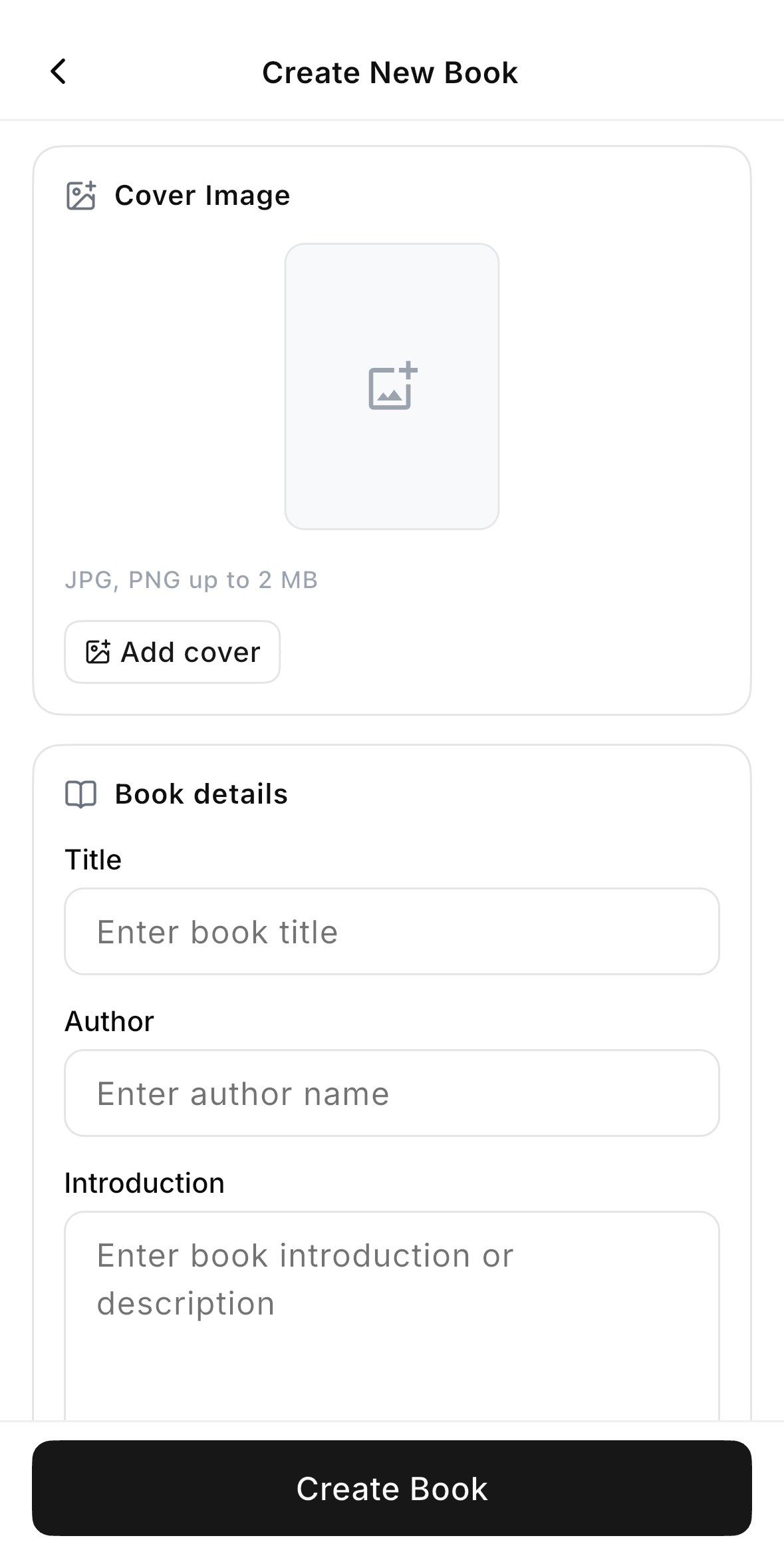 Create new book