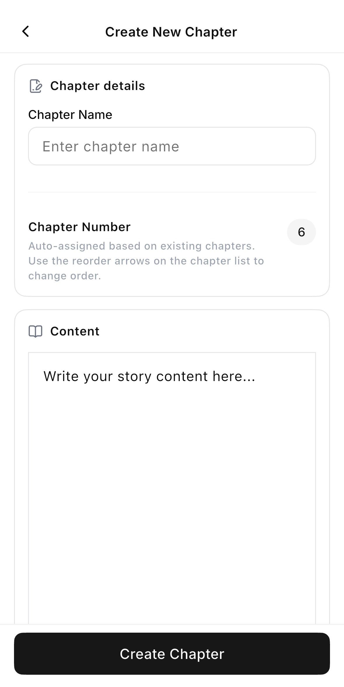 Create new chapter
